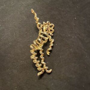 Vintage Gold Tone Corkscrew Dancer Lady Spiral Brooch